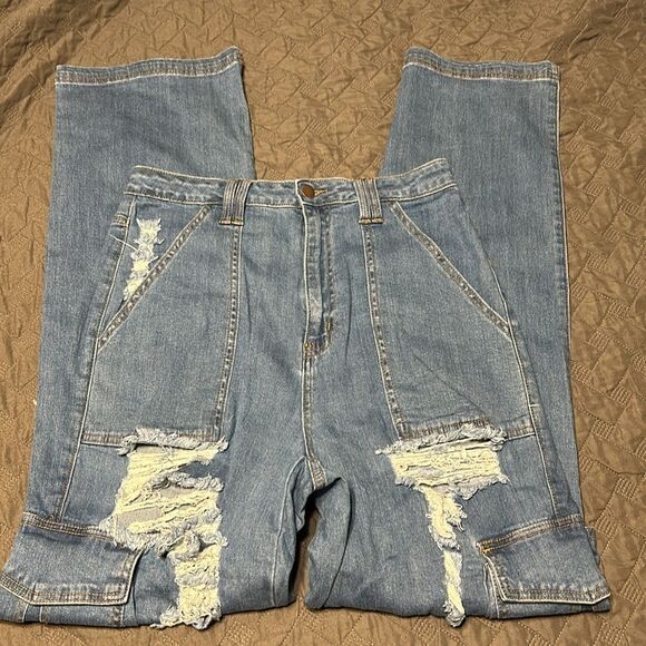 Akira distressed cargo jeans size 13 - Picture 1 of 5